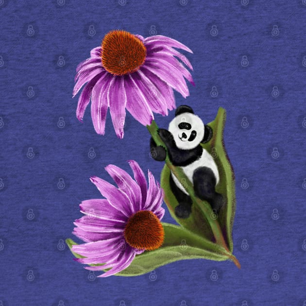 Tiny Panda Climbing Flower by CandieFX 